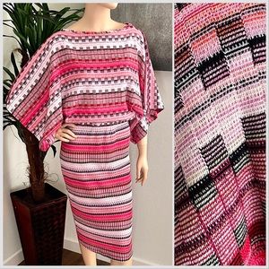 NEW Trina Turk Multi Color Dolman Sleeve Sweater Dress
